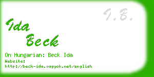 ida beck business card